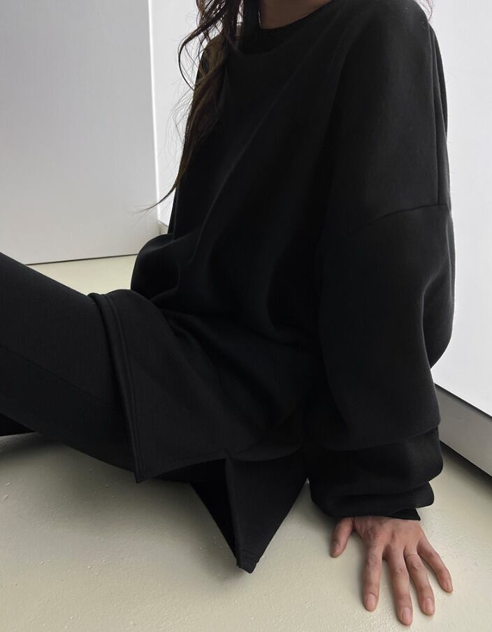 バルーンスリーブ スウェット スリム フレア パンツ SET