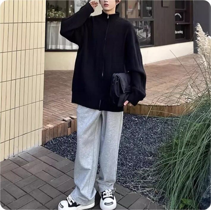 ユニセックスカーディガン ジップアップカップル韓国