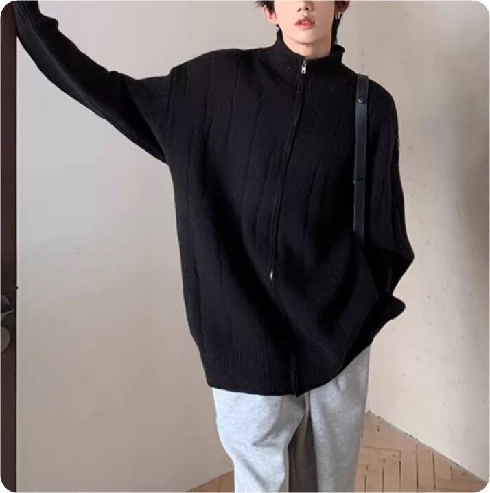 ユニセックスカーディガン ジップアップカップル韓国