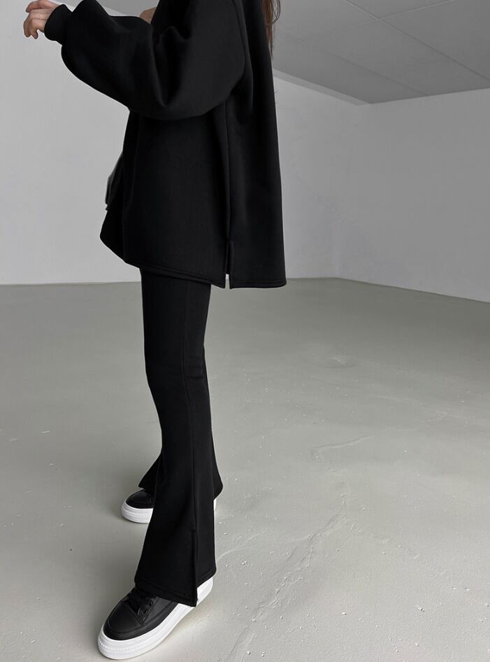 バルーンスリーブ スウェット スリム フレア パンツ SET