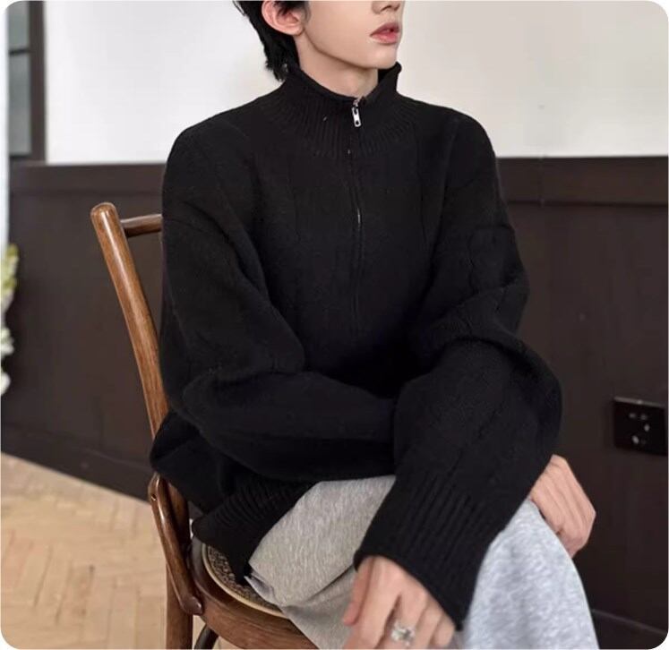 ユニセックスカーディガン ジップアップカップル韓国