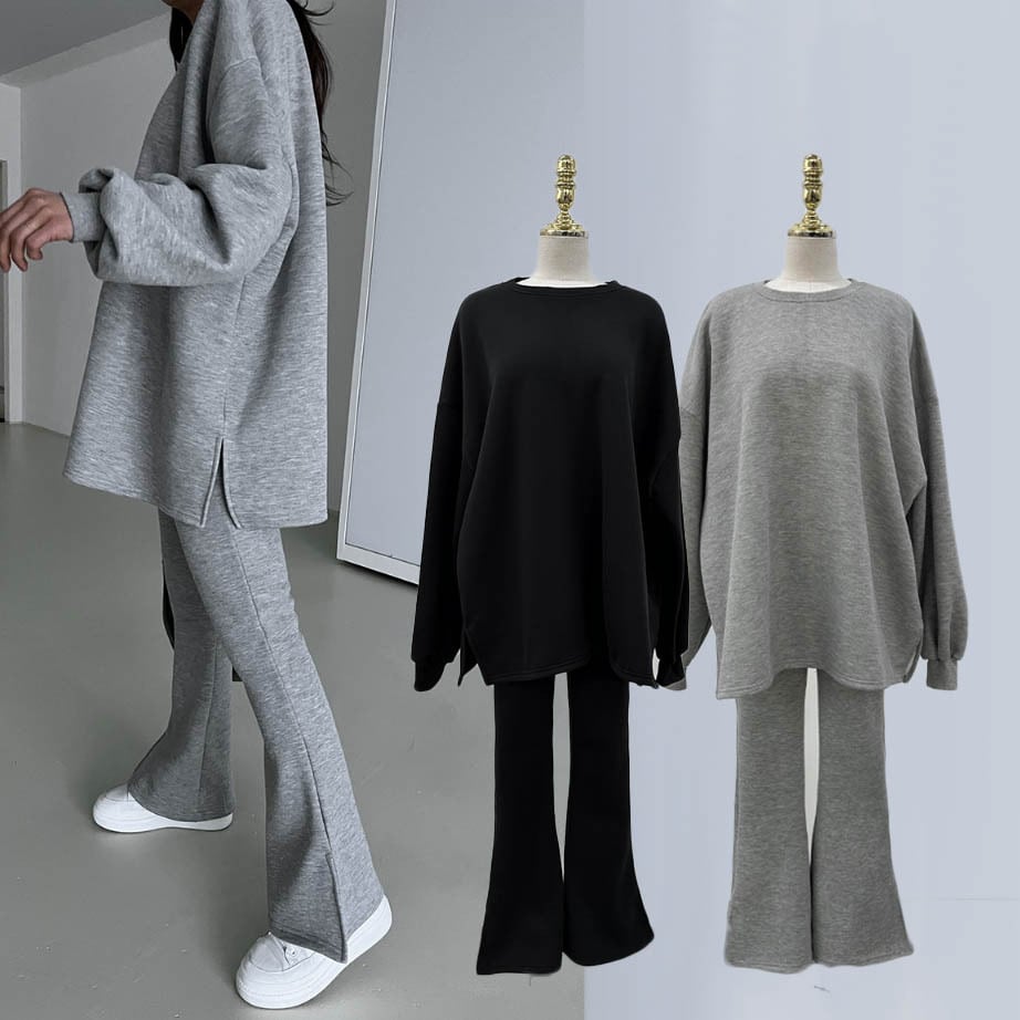 バルーンスリーブ スウェット スリム フレア パンツ SET
