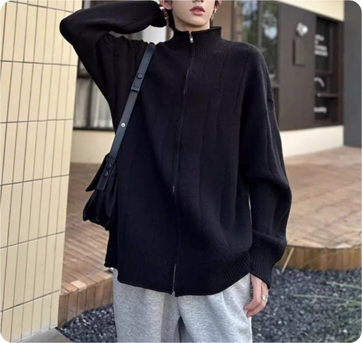 ユニセックスカーディガン ジップアップカップル韓国