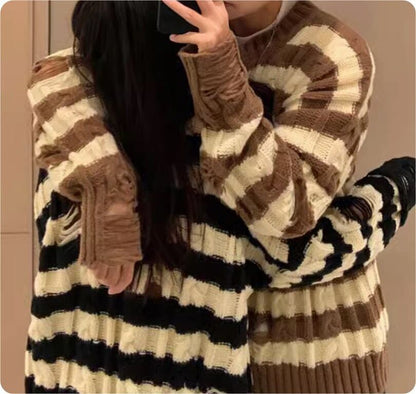 韓国系ユニセックスセーター カップルコーデ