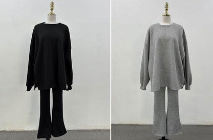 バルーンスリーブ スウェット スリム フレア パンツ SET