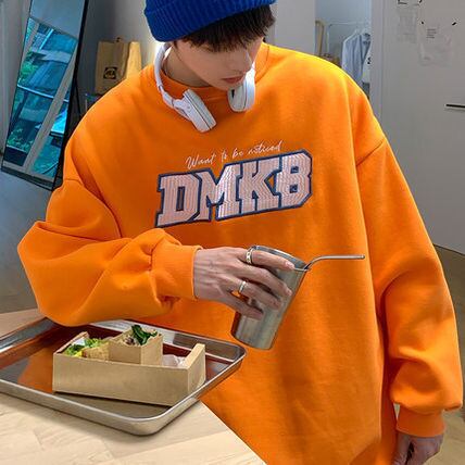送料無料 ロゴ刺繍 ストリート オーバーサイズ トレーナー 韓国