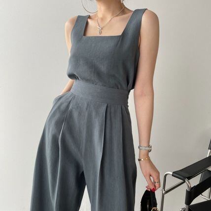 セットアップ キャミソール ワイドパンツ ロング 韓国 お洒落