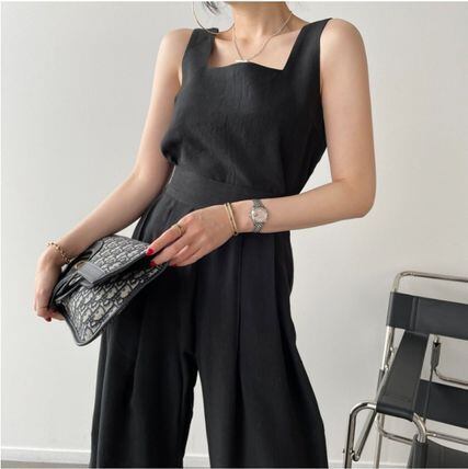 セットアップ キャミソール ワイドパンツ ロング 韓国 お洒落