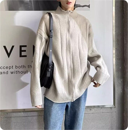 ユニセックスカーディガン ジップアップカップル韓国