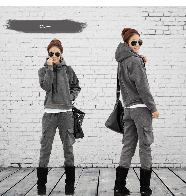 セットアップ スウェット 防寒 裏起毛 暖かいパンツ 韓国 ~3XL