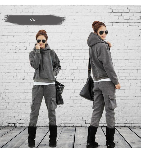 セットアップ スウェット 防寒 裏起毛 暖かいパンツ 韓国 ~3XL